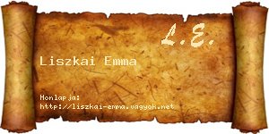 Liszkai Emma névjegykártya